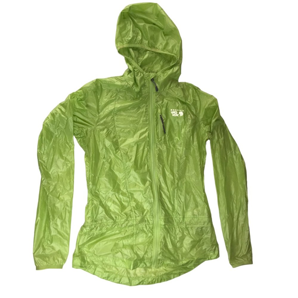 MOUNTAIN HARDWEAR Hoodie Hooded Jacket Rain coat, Run, Green, Size Women's XS